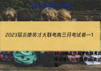2023届炎德英才大联考高三月考试卷一1(全国卷)历史试题答案