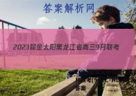 2023届金太阳黑龙江省高三9月联考(902C·HLJ)政治答案