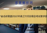 辽宁省名校联盟2022年高三11月份联合考试数学答案