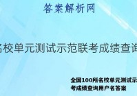 全国100所名校单元测试示范联考成绩查询用户名答案