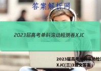 2023届高考单科滚动检测卷 XJC(三)3语文答案