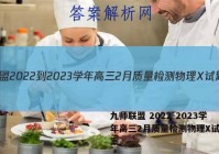 九师联盟 2022-2023学年高三2月质量检测物理X试题答案