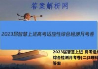 2023届智慧上进 高考适应性综合检测月考卷(二)2理科数学答案