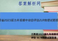 江西省2023届九年级期中综合评估 2L R物理试题答案