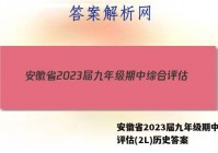 安徽省2023届九年级期中综合评估(2L)历史答案
