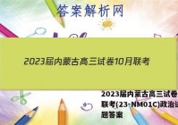 2023届内蒙古高三试卷10月联考(23-NM01C)政治试题答案