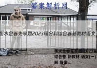 衡水金卷先享题 2023届分科综合卷 新教材 语文(一)1试题 答案