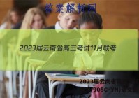 2023届云南省高三考试11月联考(905C·YN)语文答案