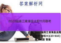 2023届高三青海金太阳11月联考(角标※)(23-81C)语文试题 答案