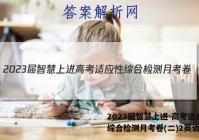2023届智慧上进 高考适应性综合检测月考卷(二)2英语答案
