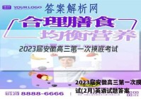 2023届安徽高三第一次摸底考试(2月)英语试题答案