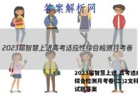 2023届智慧上进 高考适应性综合检测月考卷(二)2文科数学试题答案