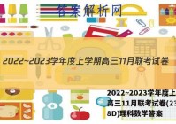 2022~2023学年度上学期高三11月联考试卷(233198D)理科数学答案
