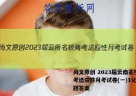 尚文原创 2023届云南名校高考适应性月考试卷(一)1化学试题答案