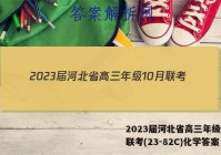 2023届河北省高三年级10月联考(23-82C)化学答案