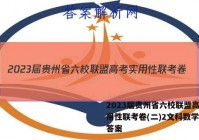 2023届贵州省六校联盟高考实用性联考卷(二)2文科数学试题答案