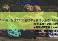 2023年高三全国100所名校单元测试示范卷 23·G3DY(新高考)·思想政治-R-必考-SD 思想政治(二十)20答案
