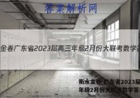 衡水金卷 广东省2023届高三年级2月份大联考数学答案