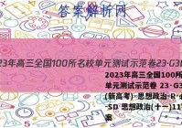 2023年高三全国100所名校单元测试示范卷 23·G3DY(新高考)·思想政治-R-必考-SD 思想政治(十一)11答案