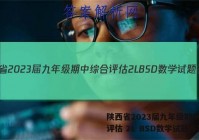 陕西省2023届九年级期中综合评估 2L BSD数学试题答案