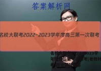 名校大联考2022~2023学年度高三第一次联考(老教材老高考)政治试题答案