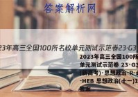 2023年高三全国100所名校单元测试示范卷 23·G3DY(新高考)·思想政治-R-必考-HEB 思想政治(十一)11答案