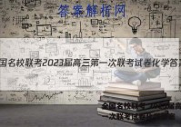 全国名校联考 2023届高三第一次联考试卷化学答案