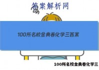 100所名校金典卷化学三 答案