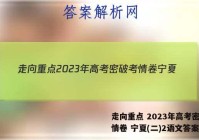 走向重点 2023年高考密破考情卷 宁夏(二)2语文答案