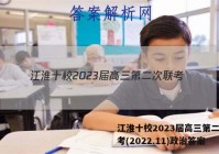 江淮十校2023届高三第二次联考(2022.11)政治答案