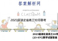 2023届湖北省高三10月联考(23-87C)数学试题答案