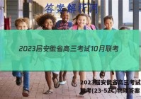 2023届安徽省高三考试10月联考(23-52C)物理答案