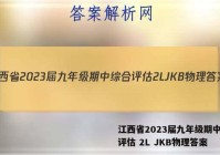 江西省2023届九年级期中综合评估 2L JKB物理答案