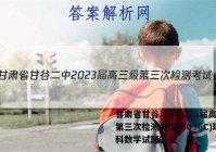 甘肃省甘谷二中2023届高三级第三次检测考试(8056C)理科数学试题答案
