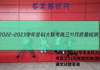 2022~2023学年金科大联考高三11月质量检测(新教材)语文试题答案