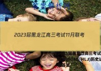 2023届黑龙江高三考试11月联考(904C·HLJ)历史试题答案