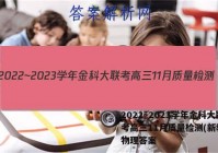 2022~2023学年金科大联考高三11月质量检测(新教材)物理答案