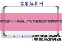 天壹名校联盟·2023届高三11月质量检测试题物理试题 答案