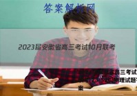 2023届安徽省高三考试10月联考(23-52C)物理试题答案