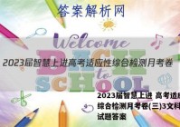 2023届智慧上进 高考适应性综合检测月考卷(三)3文科数学试题答案