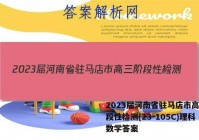 2023届河南省驻马店市高三阶段性检测(23-105C)理科数学答案