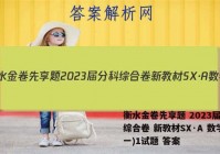 衡水金卷先享题 2023届分科综合卷 新教材SX·A 数学(一)1试题 答案