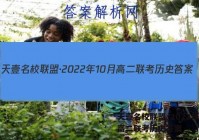 天壹名校联盟·2022年10月高二联考历史答案