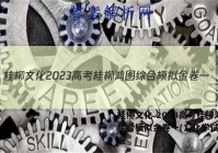 桂柳文化 2023高考桂柳鸿图综合模拟金卷一(1)化学试题答案