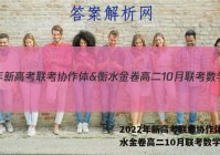 2022年新高考联考协作体&衡水金卷高二10月联考数学答案
