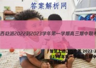智慧上进江西稳派 2022-2023学年第一学期高三期中联考生物答案