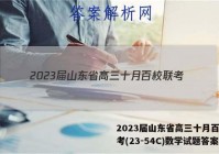 2023届山东省高三十月百校联考(23-54C)数学试题答案