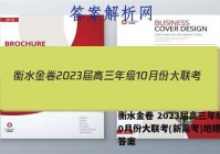衡水金卷 2023届高三年级10月份大联考(新高考)地理试题答案