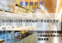 2022-2023学年贵州省高一年级联合考试(23-104A)历史答案