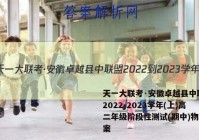 天一大联考·安徽卓越县中联盟 2022-2023学年(上)高二年级阶段性测试(期中)物理答案